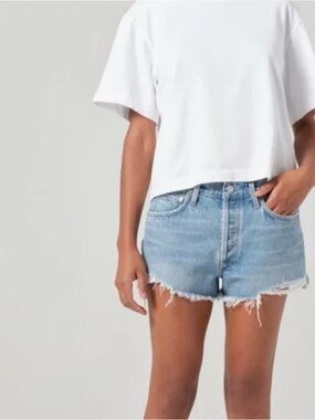 Agolde Classic Light Wash Denim Cutoff Shorts